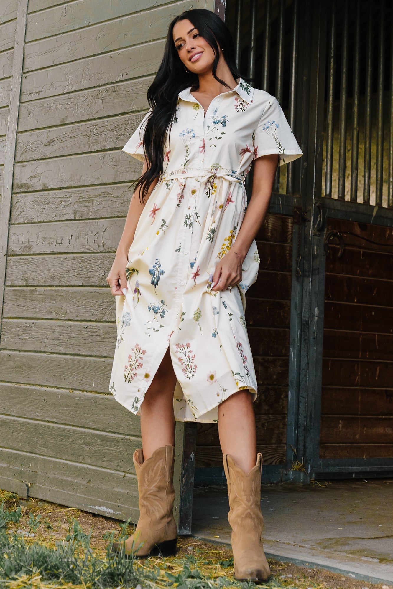 Marley Midi Dress | Baltic Born Ivory + Multi Floral