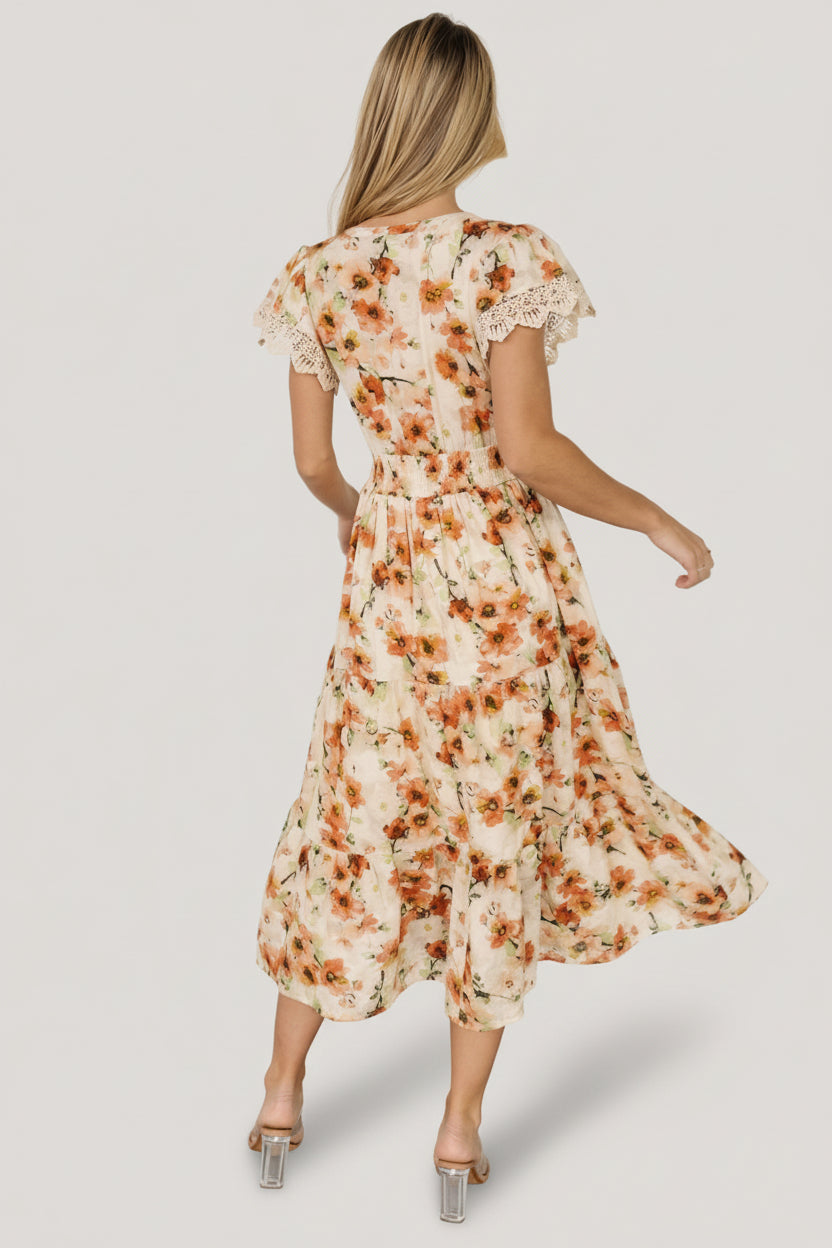Aliyah Midi Dress | Baltic Born Coral Floral