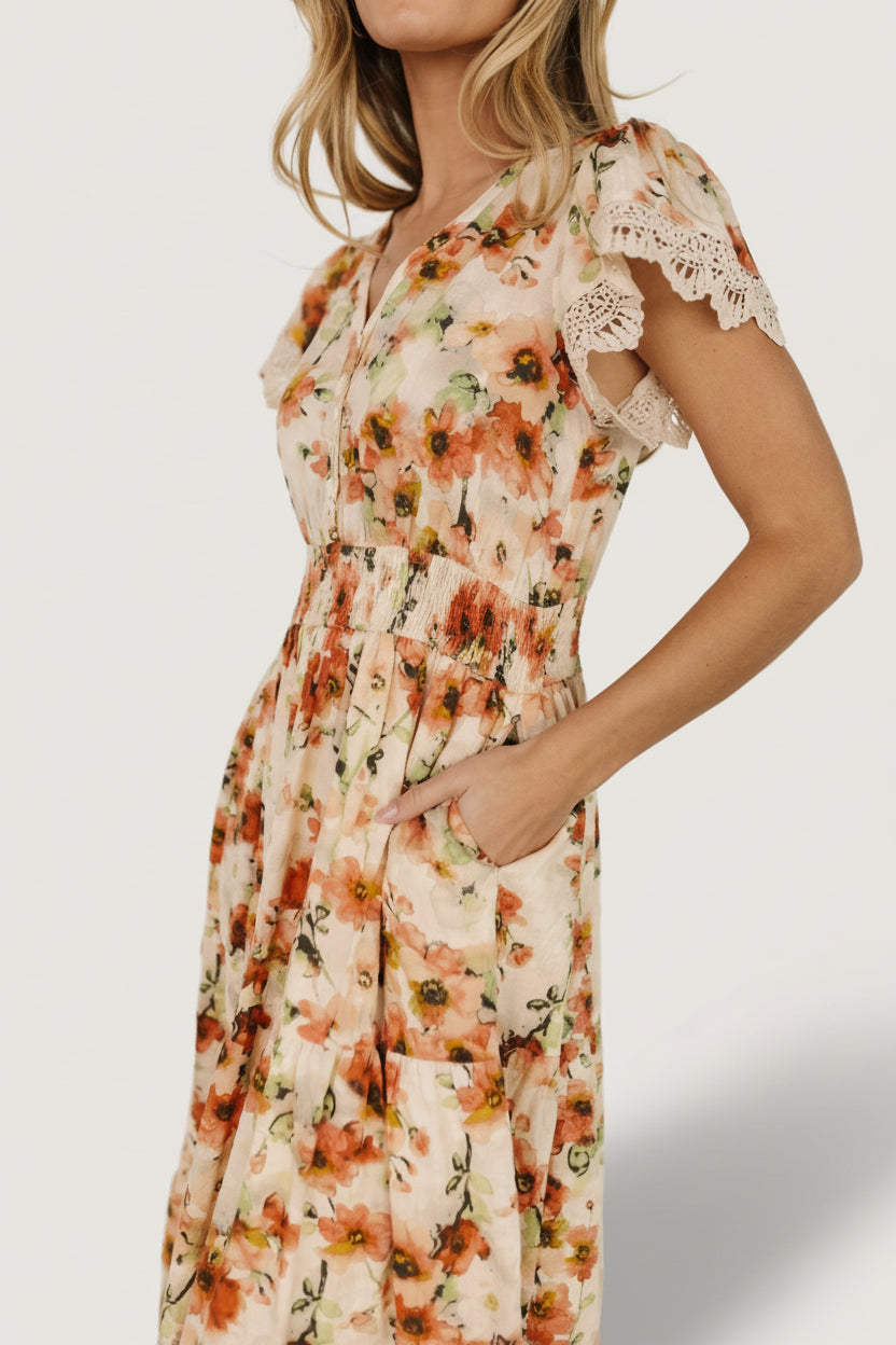 Aliyah Midi Dress | Baltic Born Coral Floral