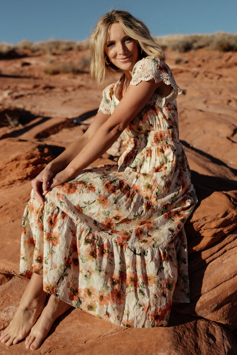 Aliyah Midi Dress | Baltic Born Coral Floral