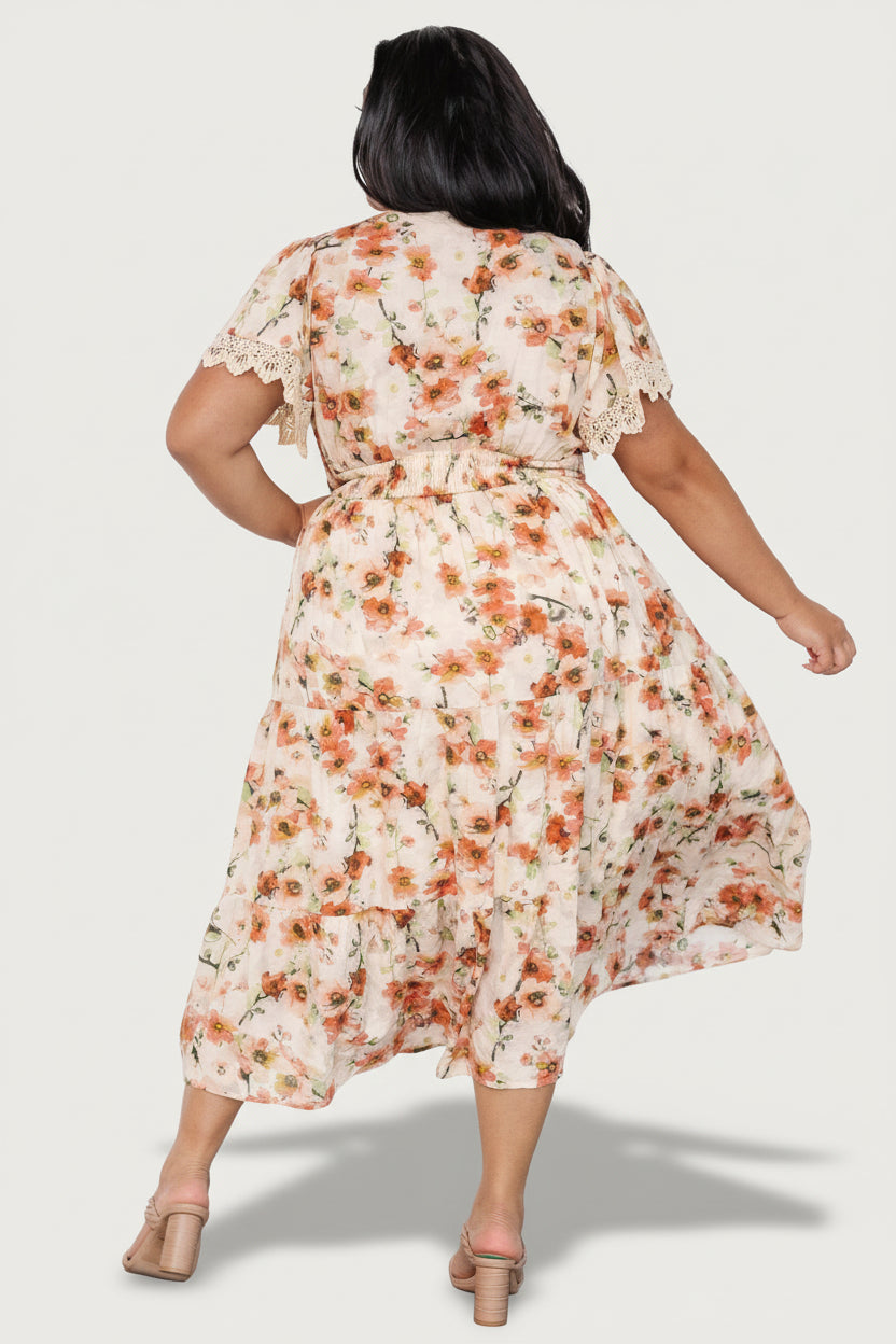 Aliyah Midi Dress | Baltic Born Coral Floral