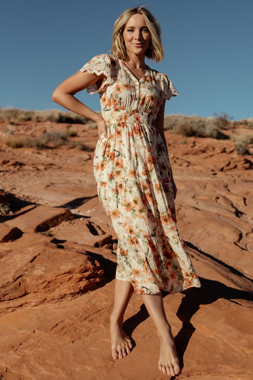 Aliyah Midi Dress | Baltic Born Coral Floral