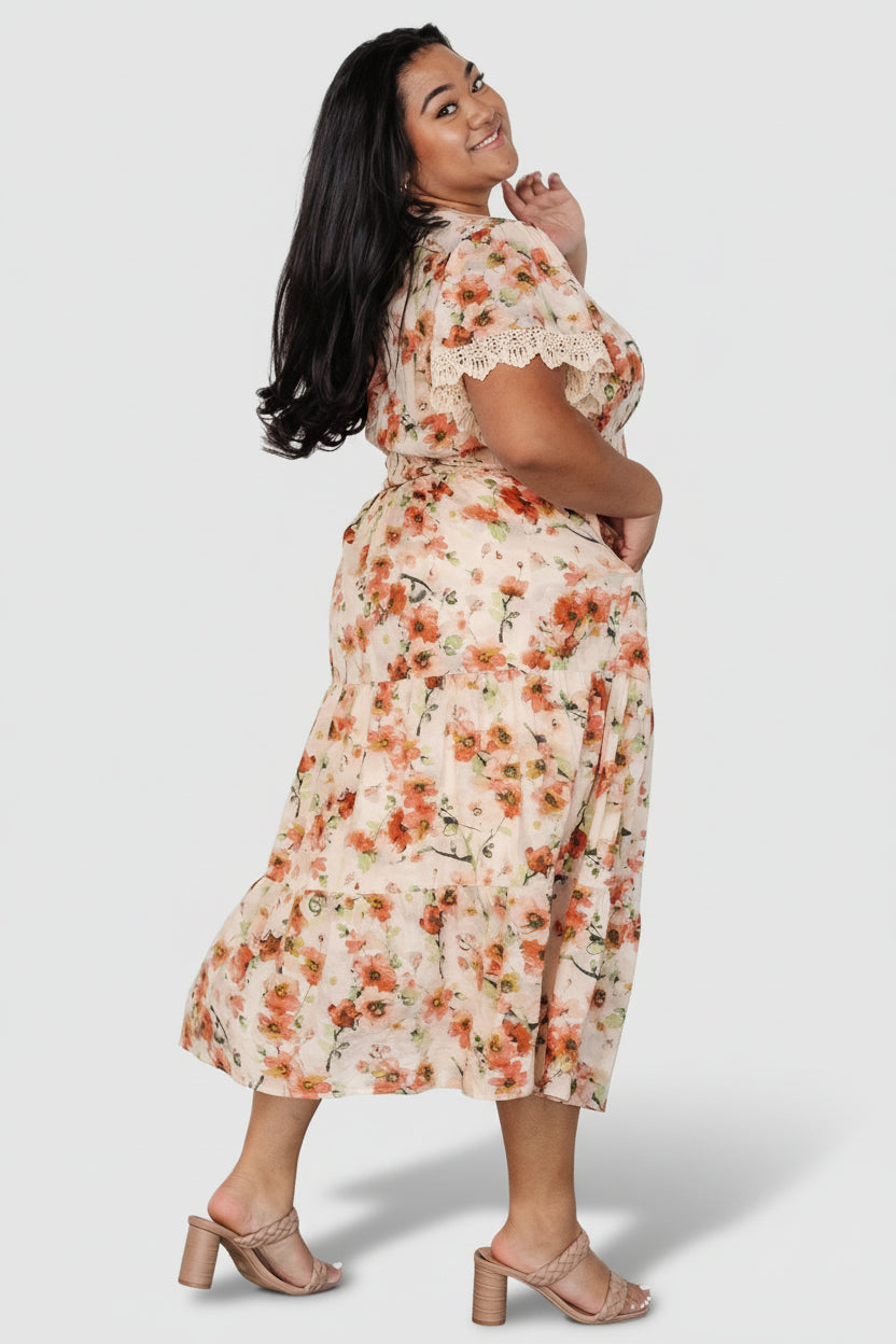 Aliyah Midi Dress | Baltic Born Coral Floral