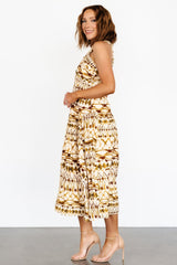 Seraphina Open Back Midi Dress | Baltic Born Tan Multi