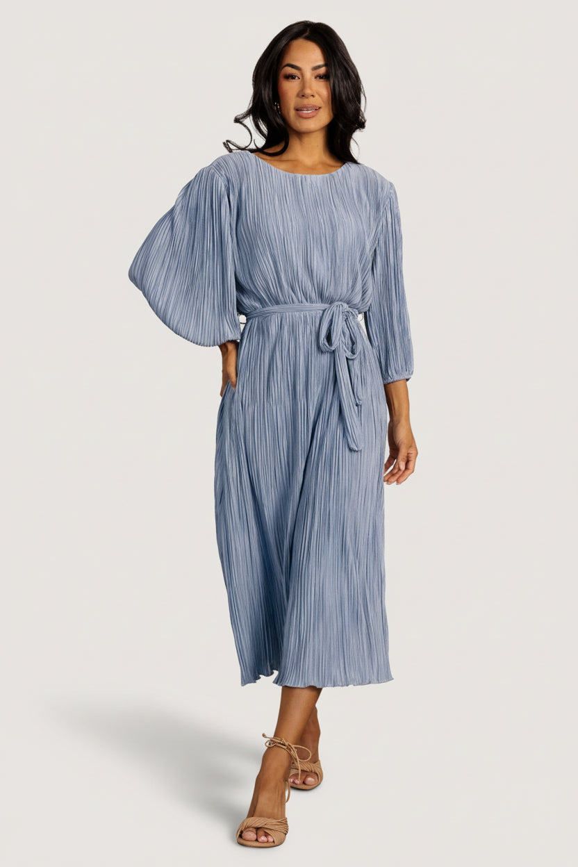 Bethany Pleated Midi Dress | Baltic Born Light Blue
