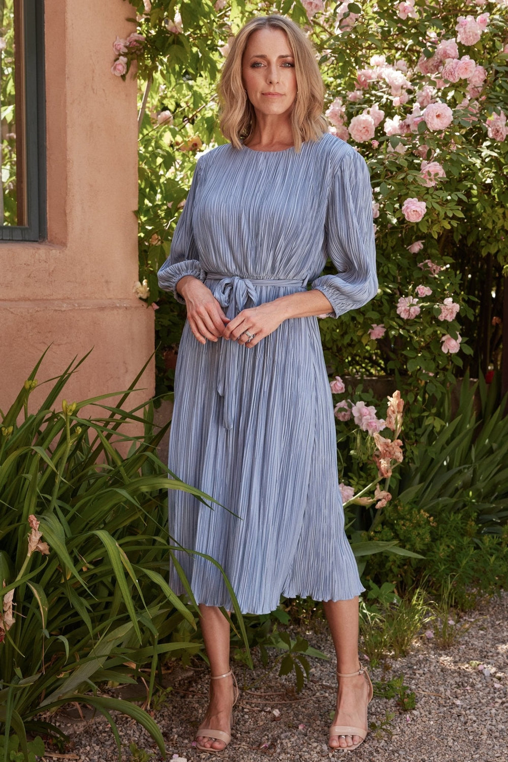 Bethany Pleated Midi Dress | Baltic Born Light Blue