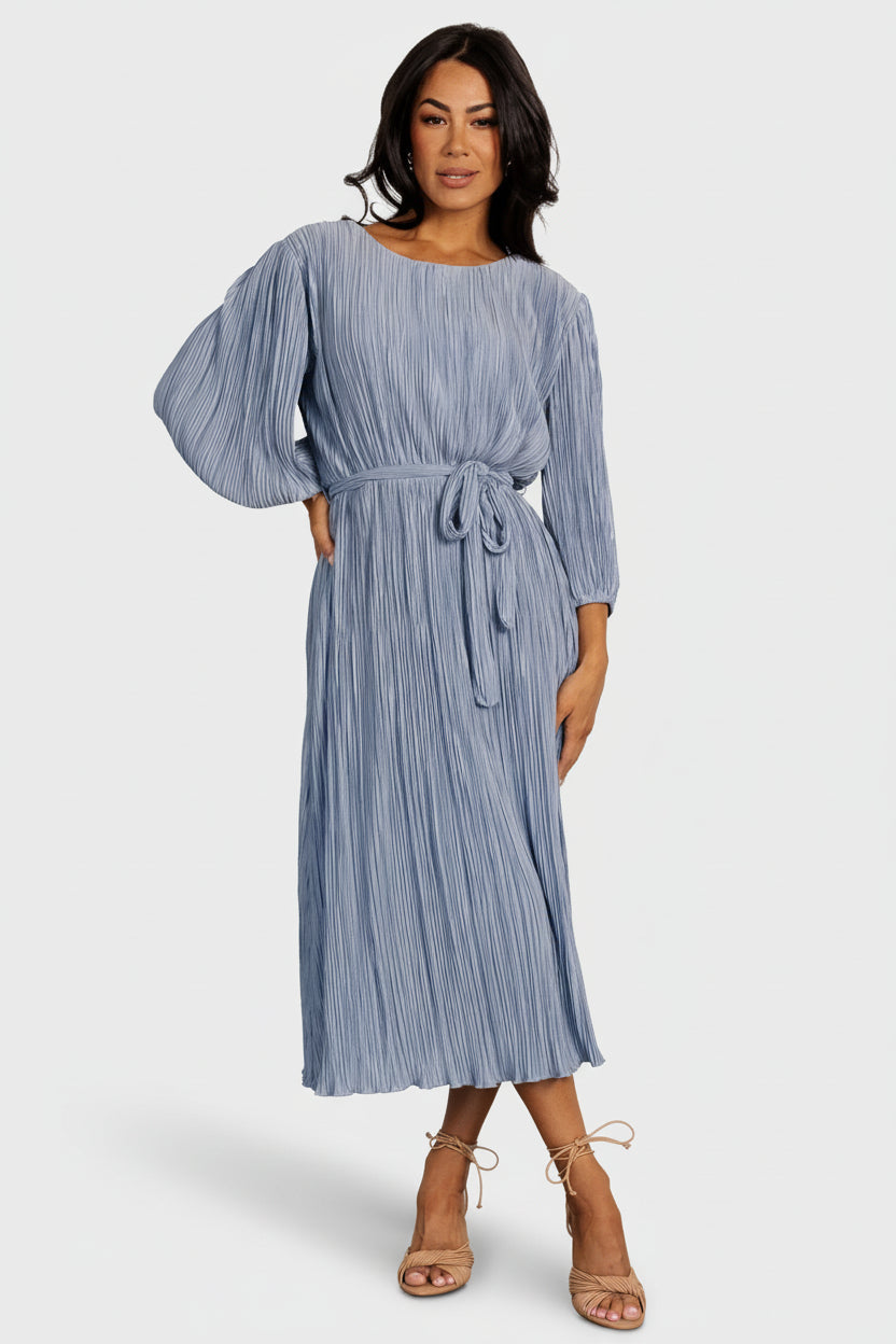 Bethany Pleated Midi Dress | Baltic Born Light Blue