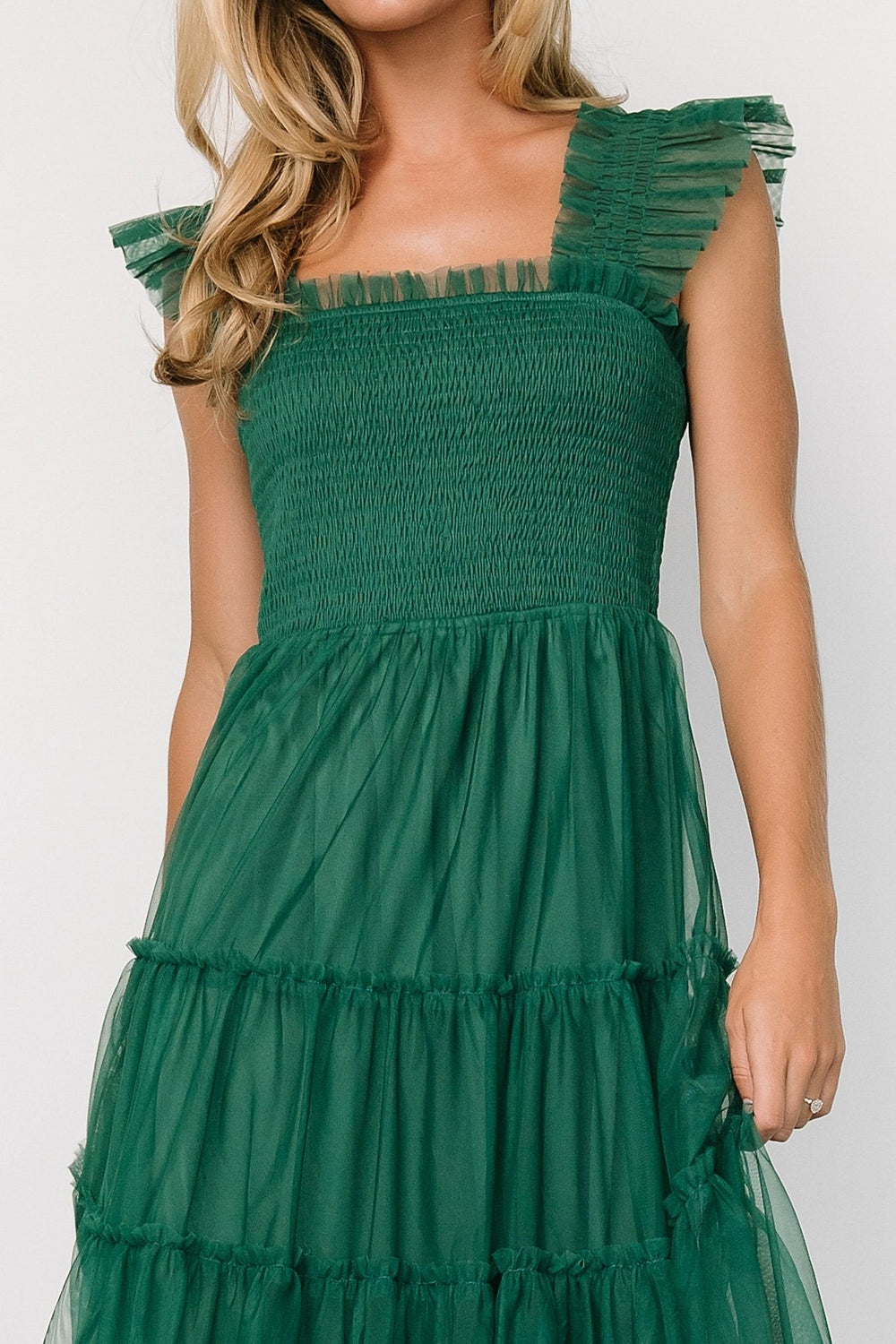 Emma Smocked Tulle Dress | Baltic Born Emerald