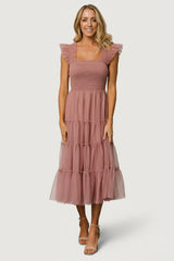 Emma Smocked Tulle Dress | Baltic Born Dusty Rose