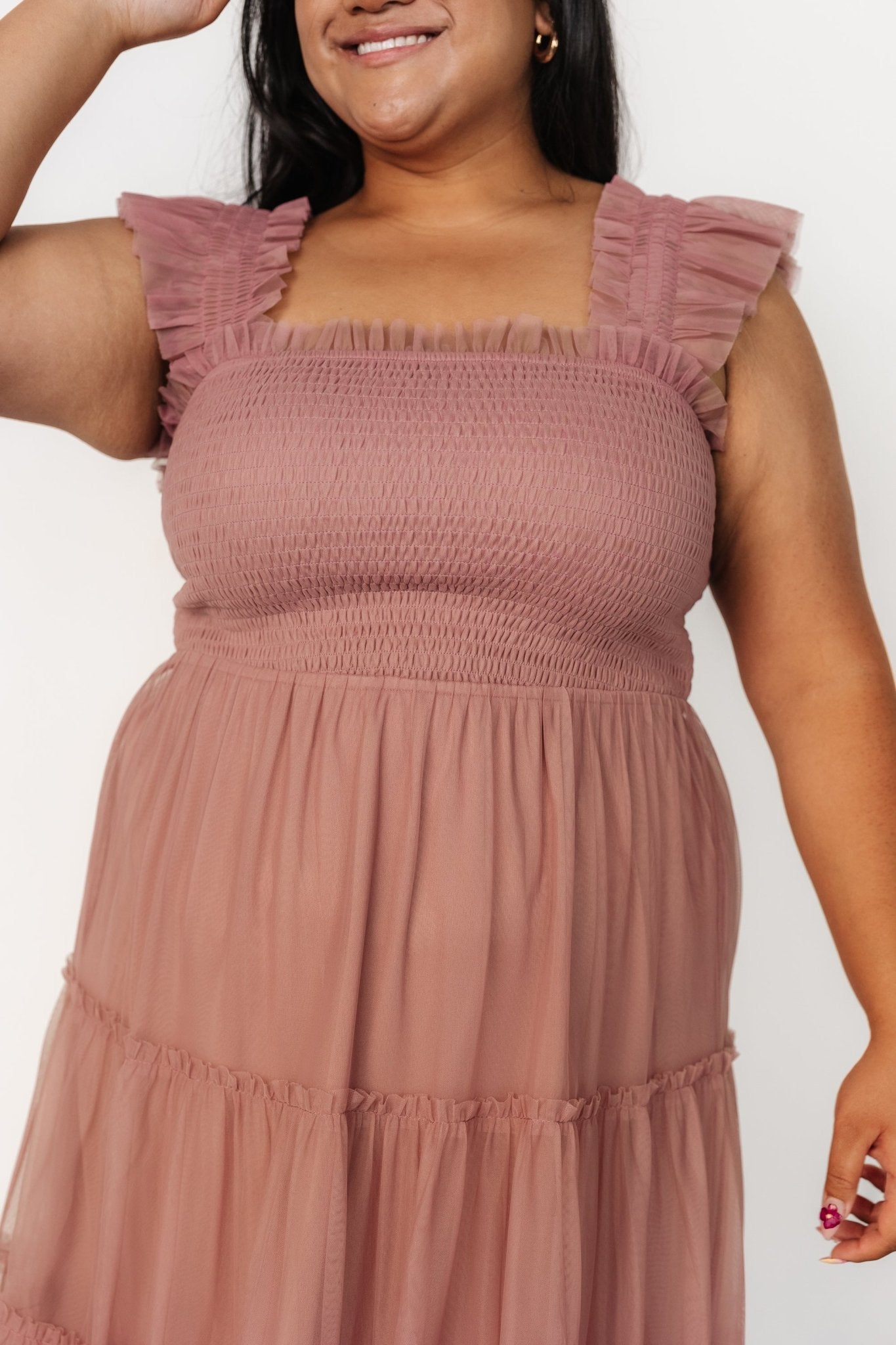 Emma Smocked Tulle Dress | Baltic Born Dusty Rose