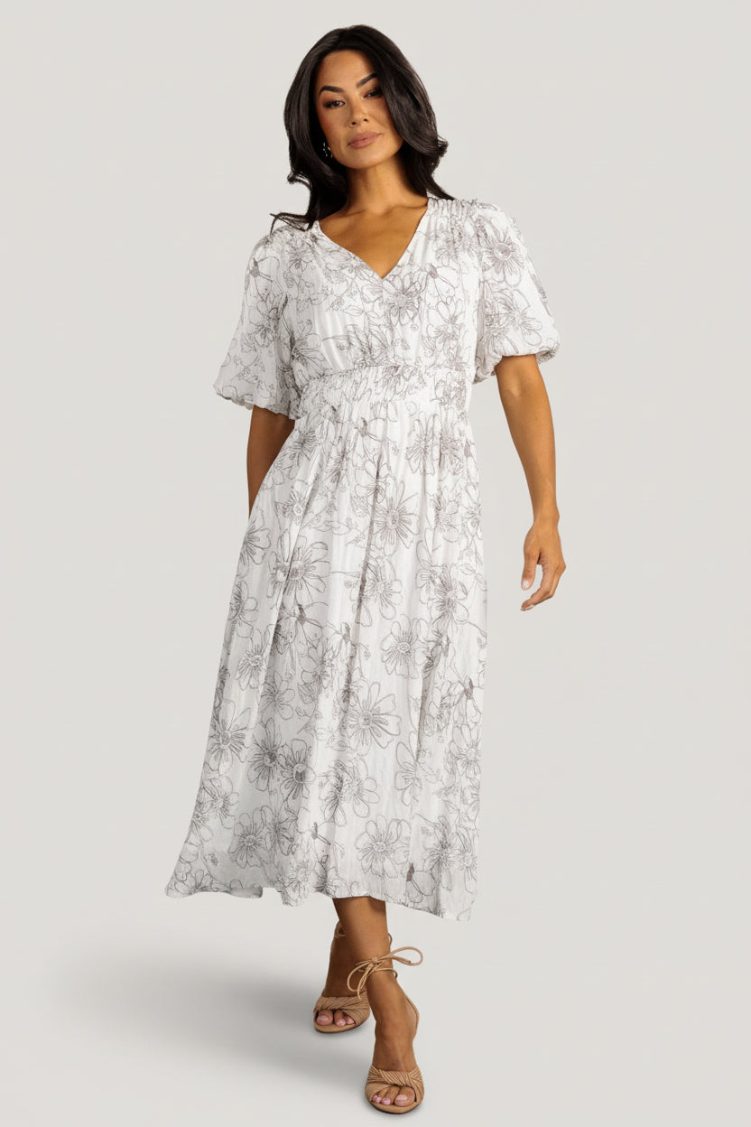 Makenna Midi Dress | Baltic Born Off White Print