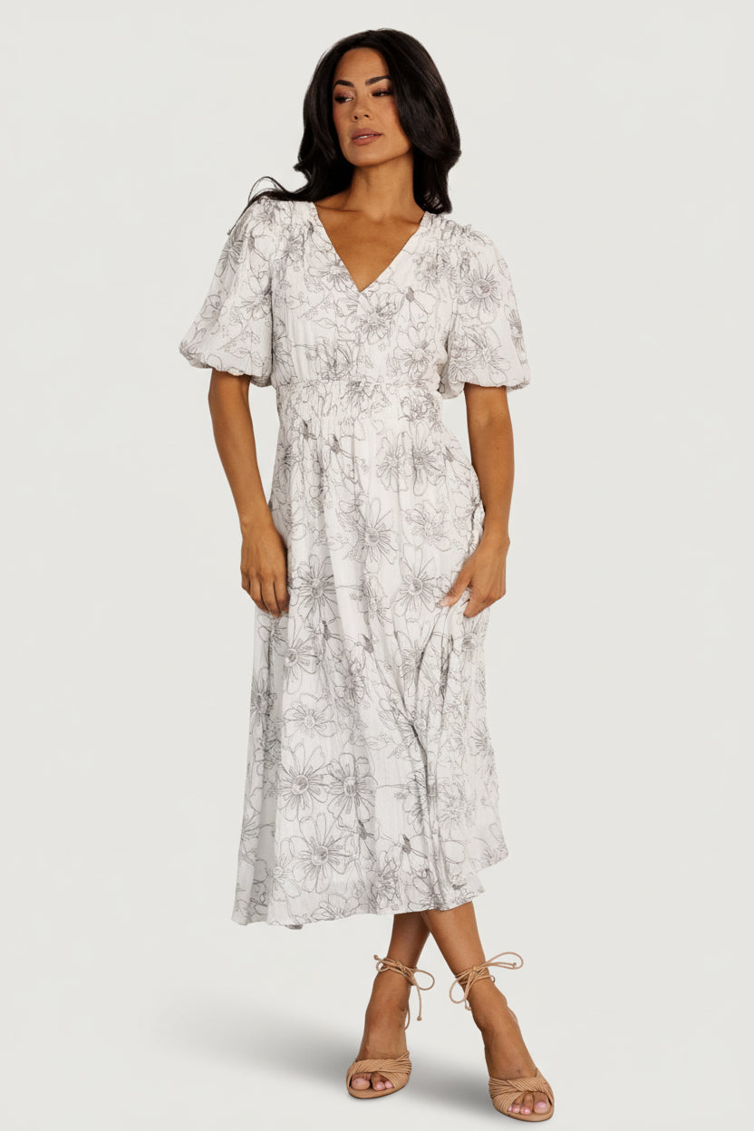 Makenna Midi Dress | Baltic Born Off White Print