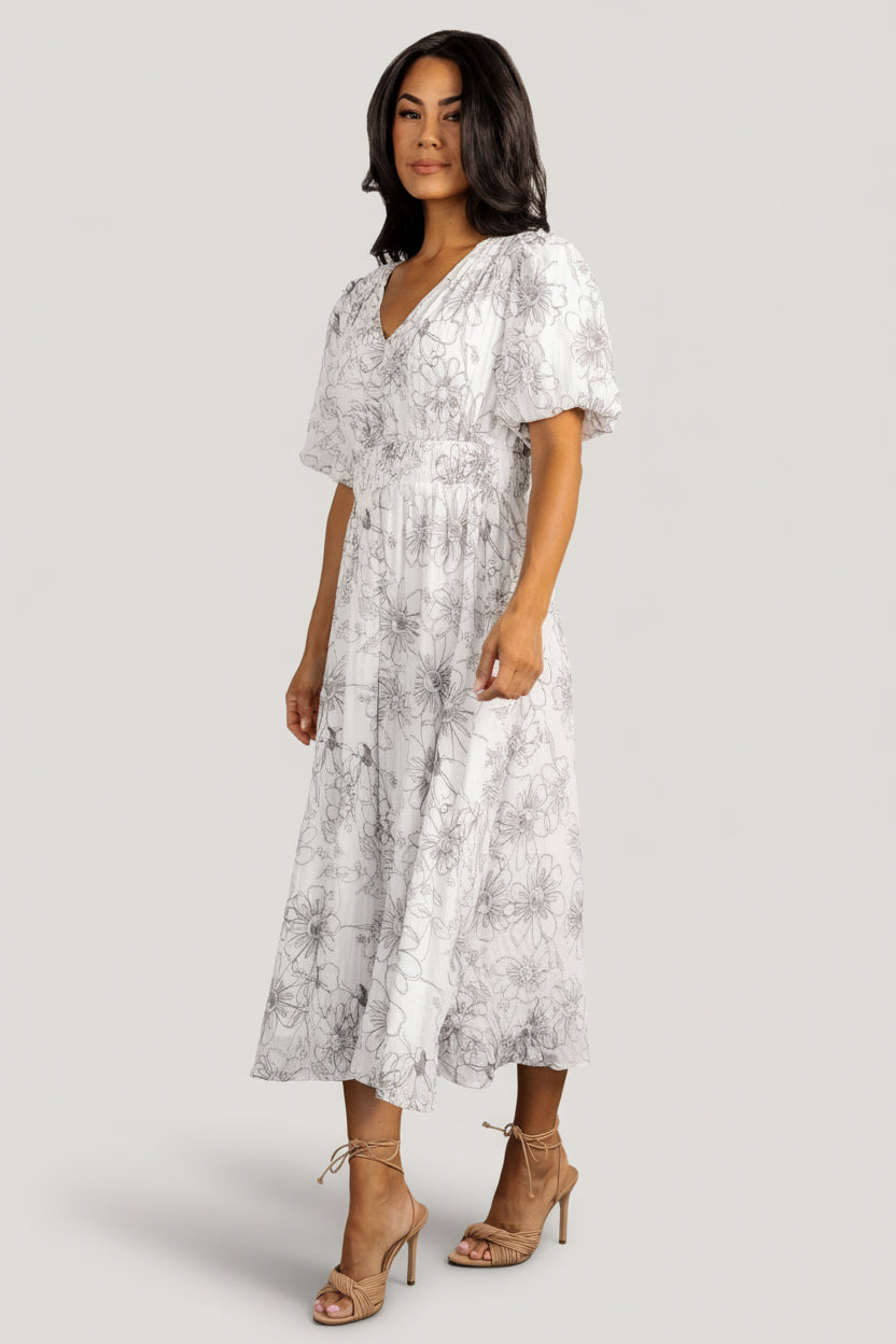 Makenna Midi Dress | Baltic Born Off White Print