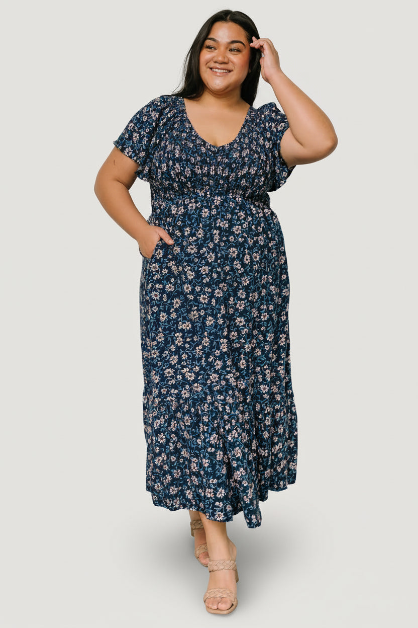 Joanie Smocked Dress | Baltic Born Blue Floral