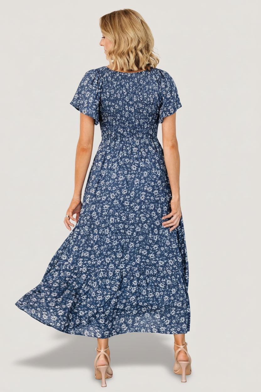 Joanie Smocked Dress | Baltic Born Blue Floral