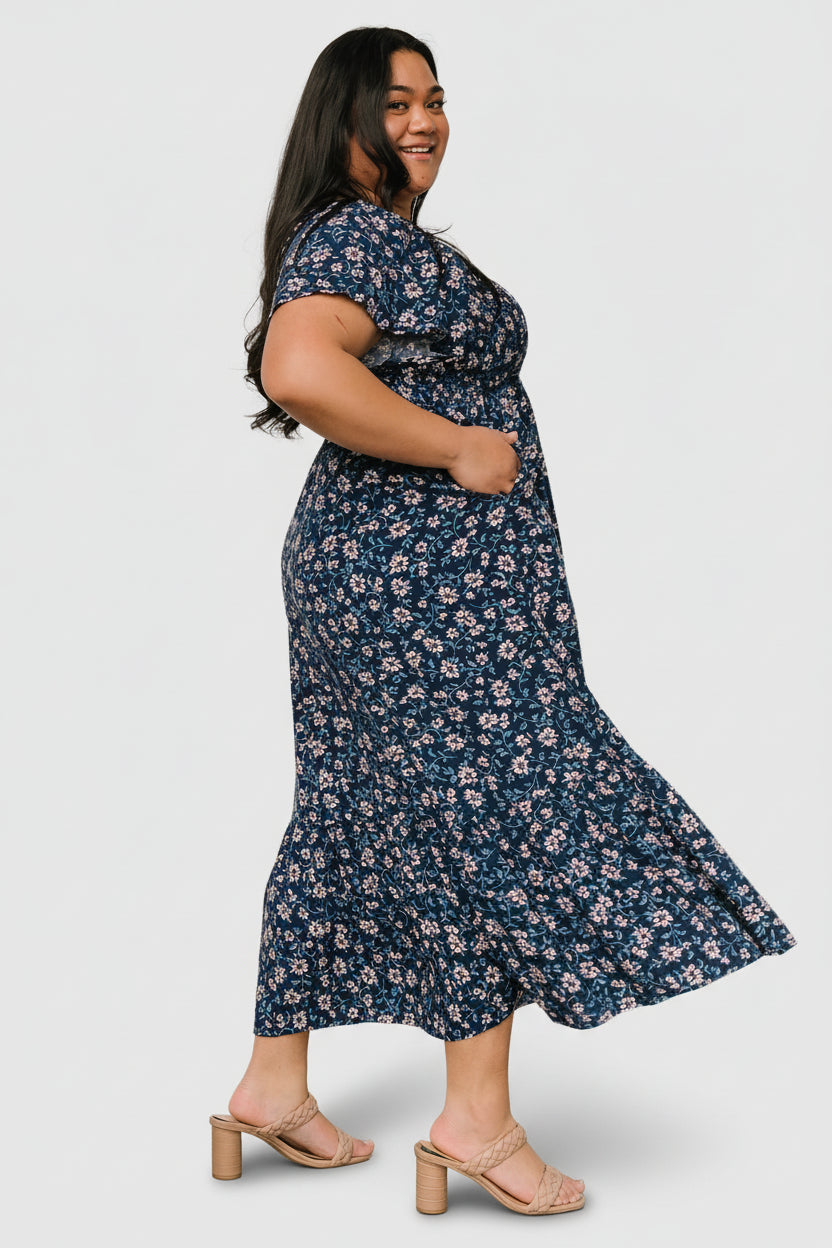 Joanie Smocked Dress | Baltic Born Blue Floral