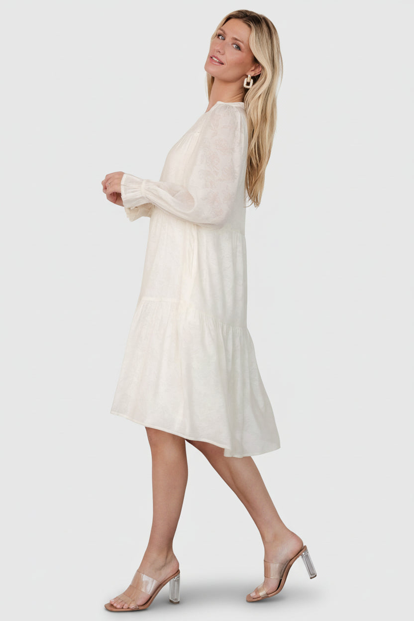Brenna Button Midi Dress | Baltic Born Cream