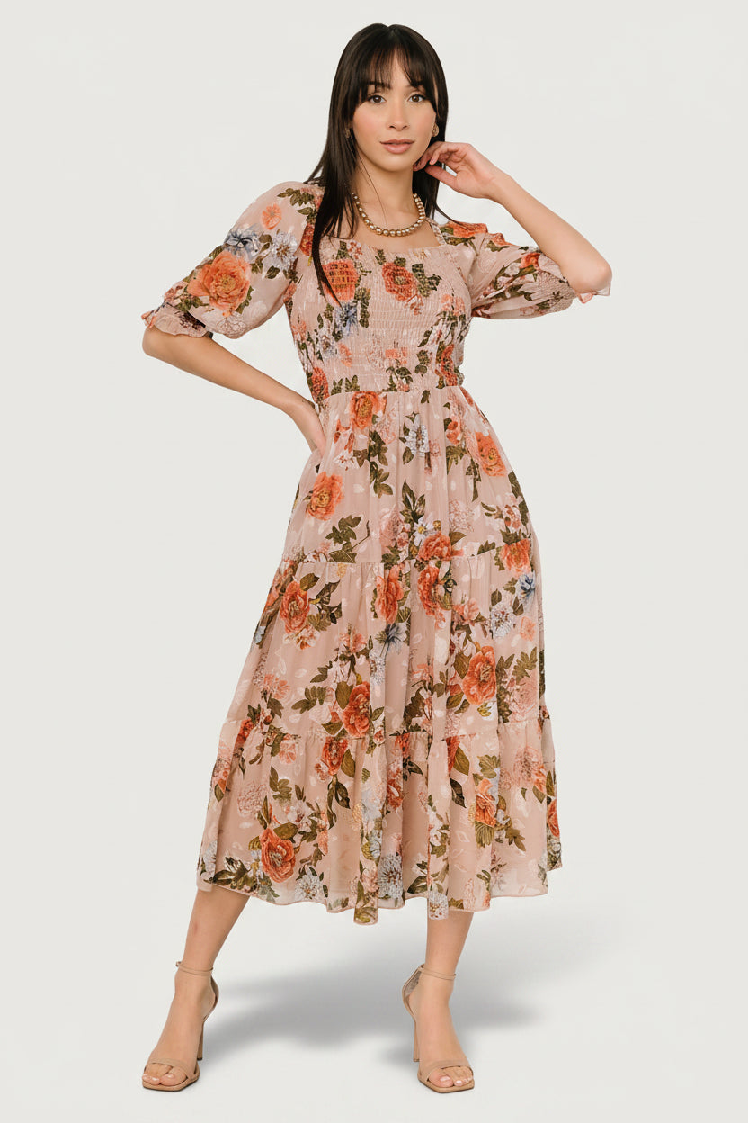 Fabian Jacquard Midi Dress | Baltic Born Dusty Mauve Multi