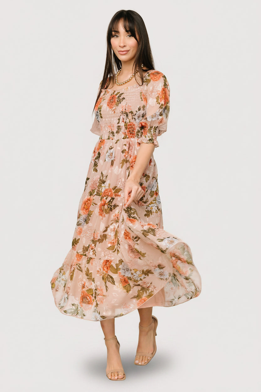 Fabian Jacquard Midi Dress | Baltic Born Dusty Mauve Multi