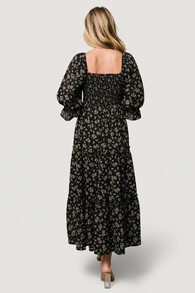 Margareta Tiered Dress | Baltic Born Black Floral