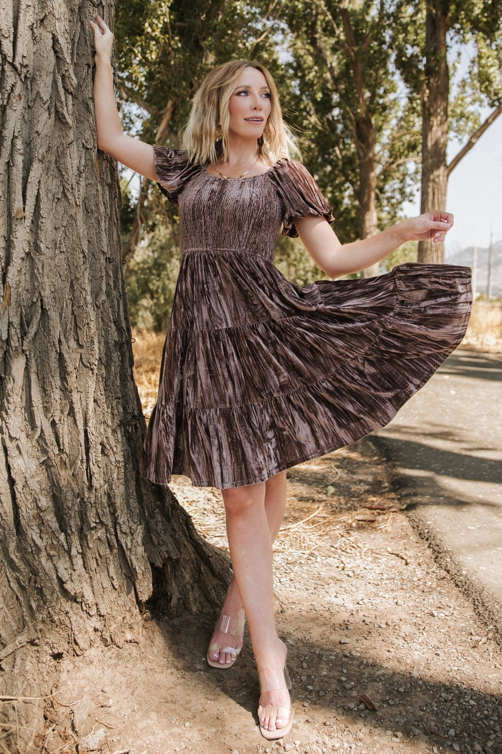 Fay Velvet Midi Dress | Baltic Born Cocoa