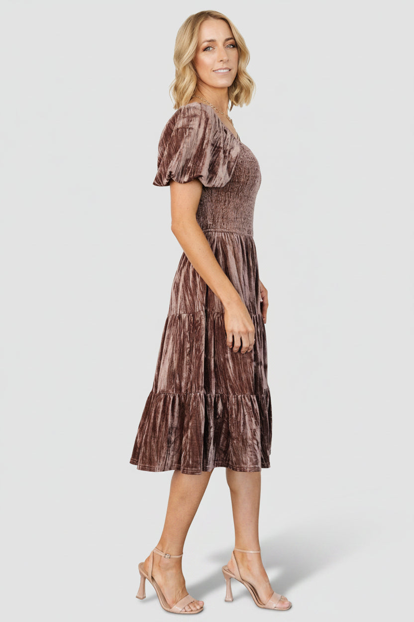 Fay Velvet Midi Dress | Baltic Born Cocoa
