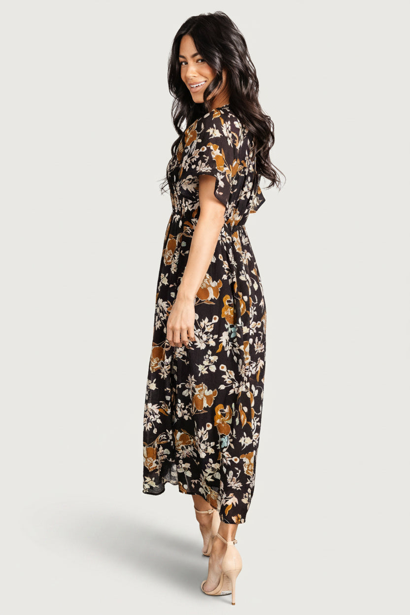 Hathaway Midi Dress | Baltic Born Black Floral