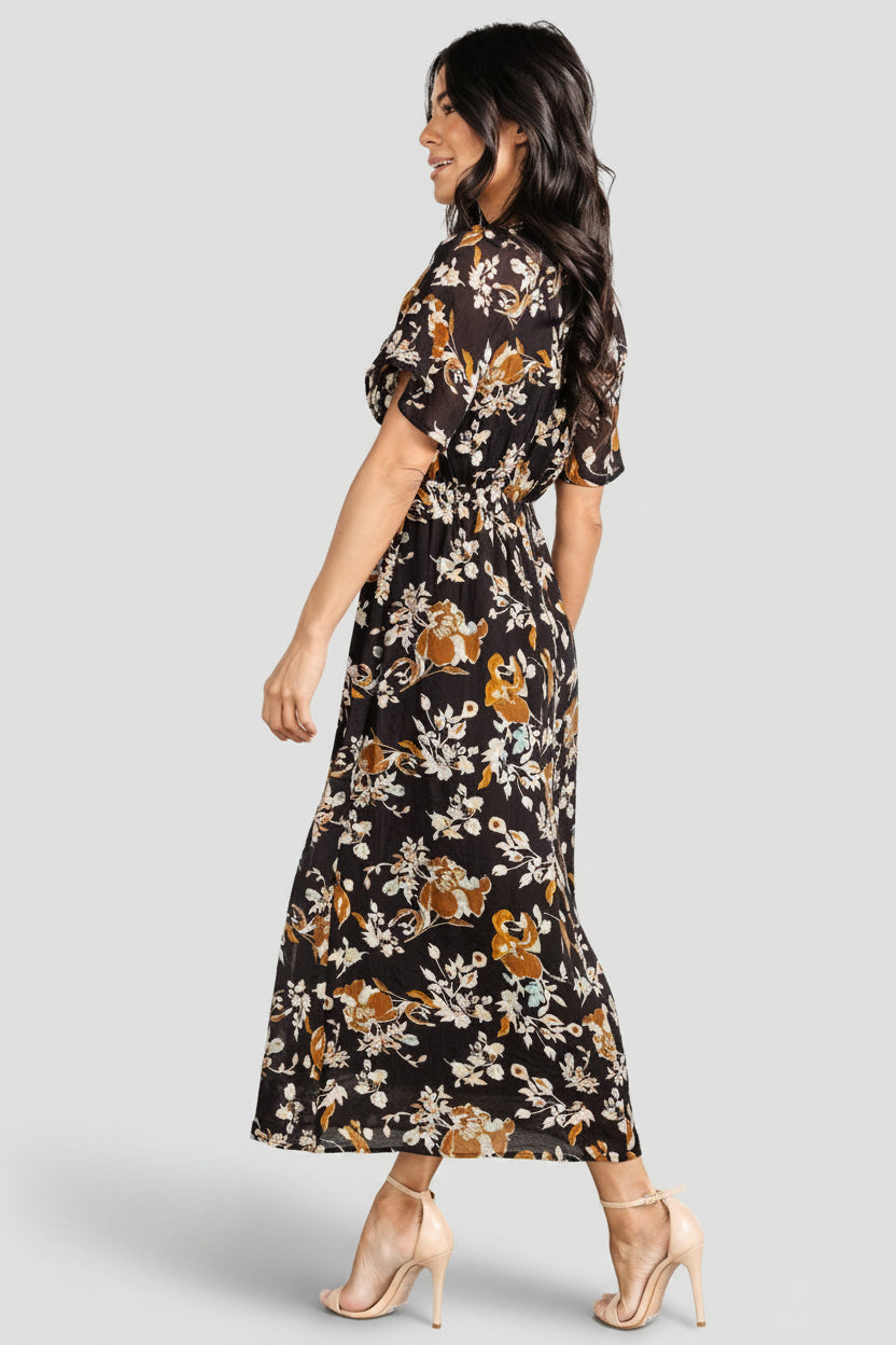 Hathaway Midi Dress | Baltic Born Black Floral