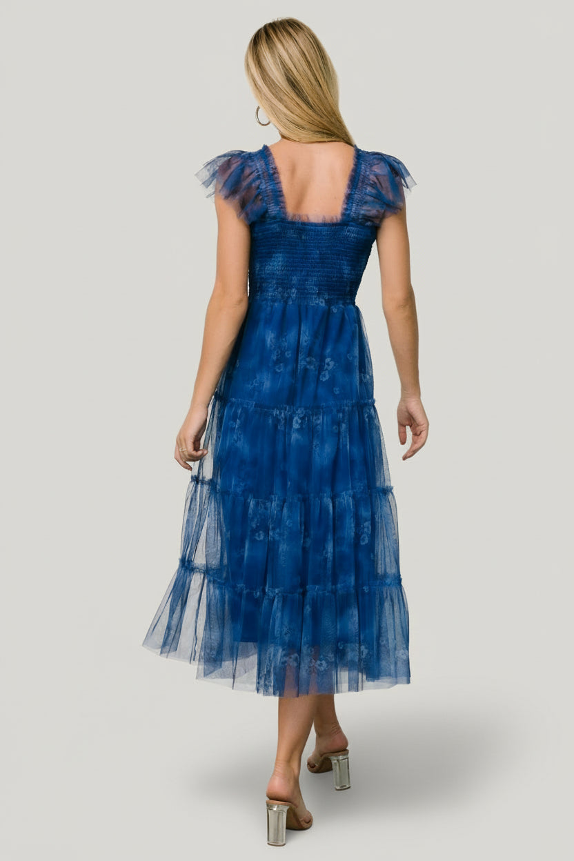 Clementine Tulle Midi Dress | Baltic Born Cobalt