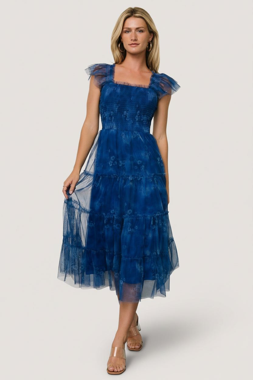 Clementine Tulle Midi Dress | Baltic Born Cobalt