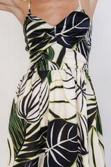 Norita Tie Back Tank Dress | Baltic Born Black + Green Print