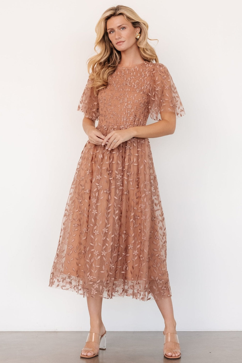 Kendra Embroidered Dress | Baltic Born Nude Rose