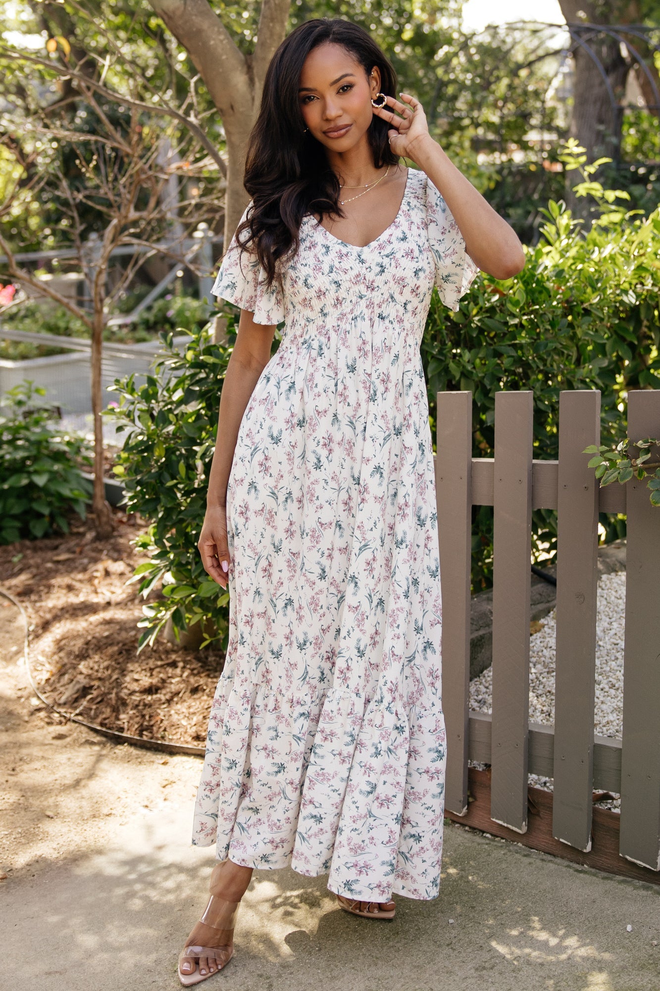 Joanie Smocked Dress | Baltic Born Cream Multi Floral
