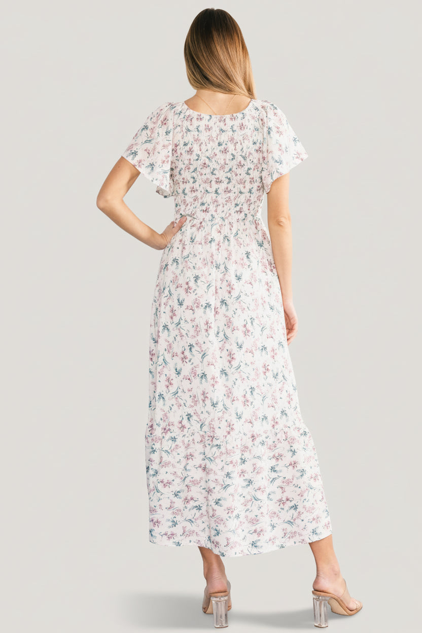 Joanie Smocked Dress | Baltic Born Cream Multi Floral