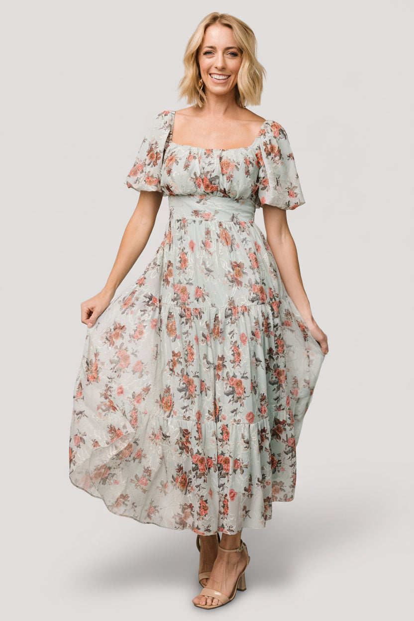 Annabeth Midi Dress | Baltic Born Eucalyptus Floral