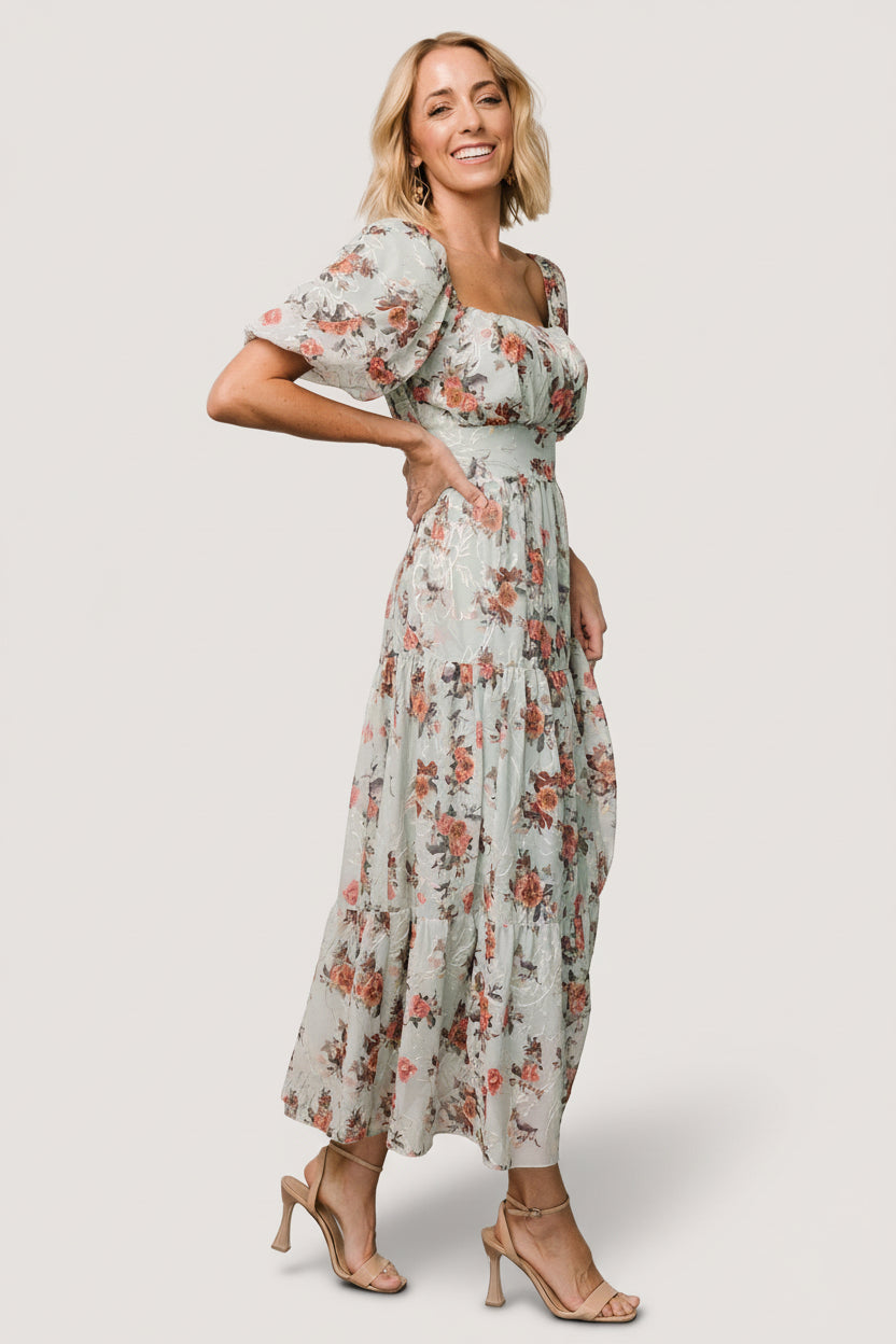 Annabeth Midi Dress | Baltic Born Eucalyptus Floral
