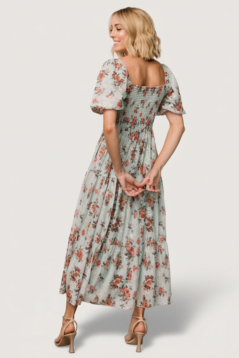 Annabeth Midi Dress | Baltic Born Eucalyptus Floral