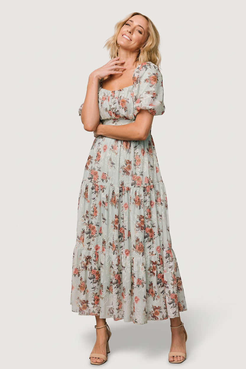 Annabeth Midi Dress | Baltic Born Eucalyptus Floral