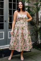 Antoinette Embossed Midi Dress | Baltic Born Champagne Multi Floral