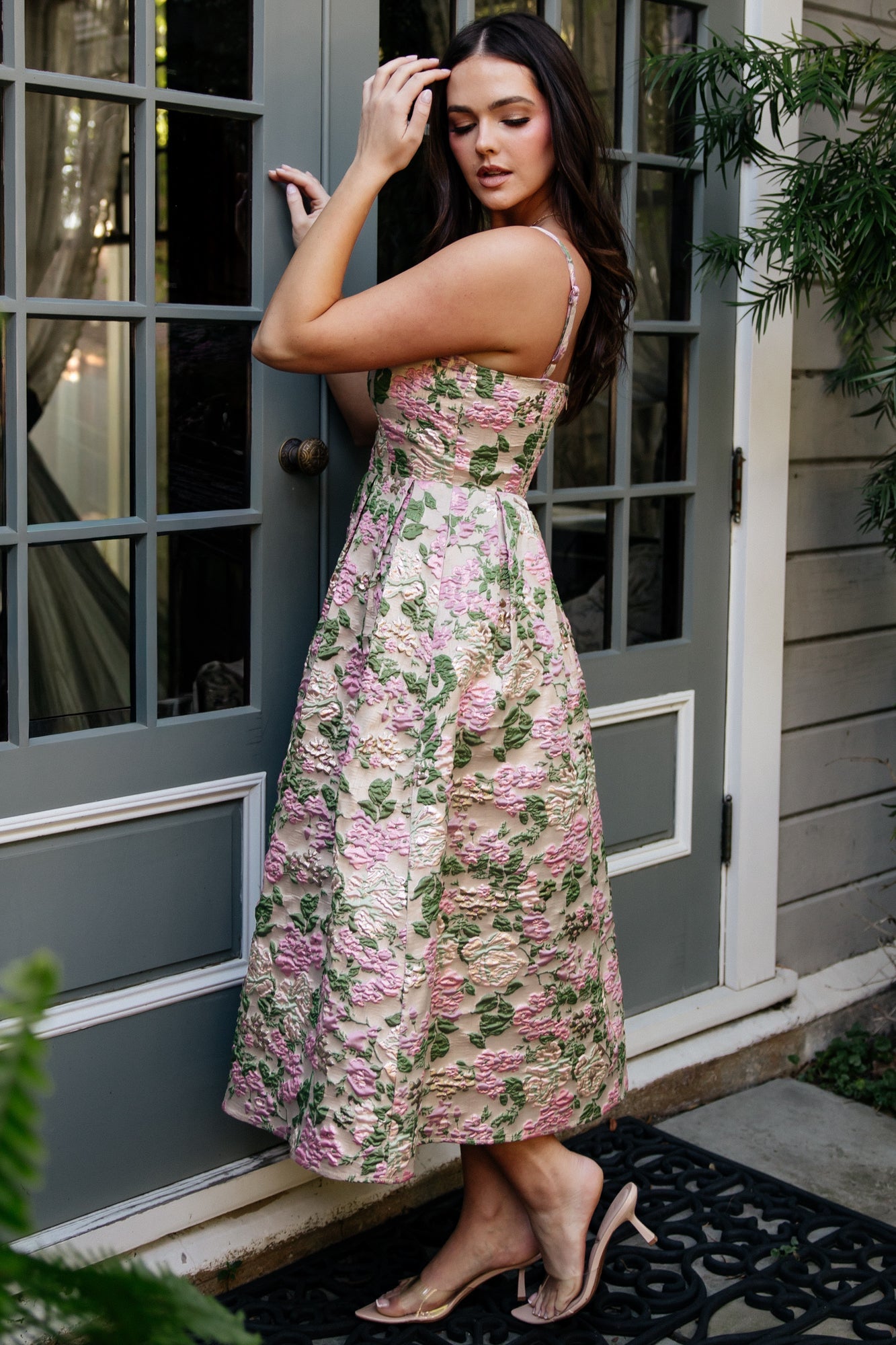Antoinette Embossed Midi Dress | Baltic Born Champagne Multi Floral