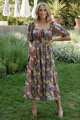 Eden Midi Dress | Baltic Born Black Multi Print