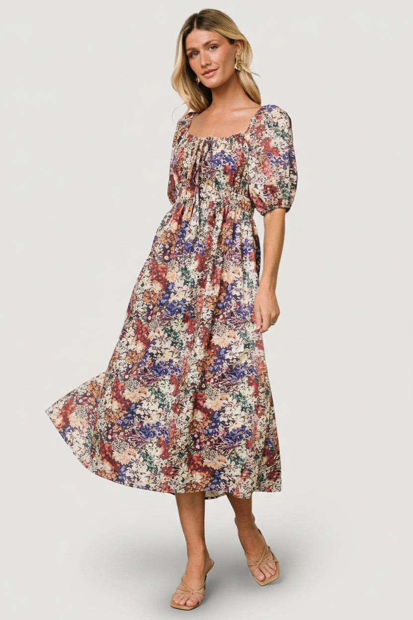 Eden Midi Dress | Baltic Born Black Multi Print
