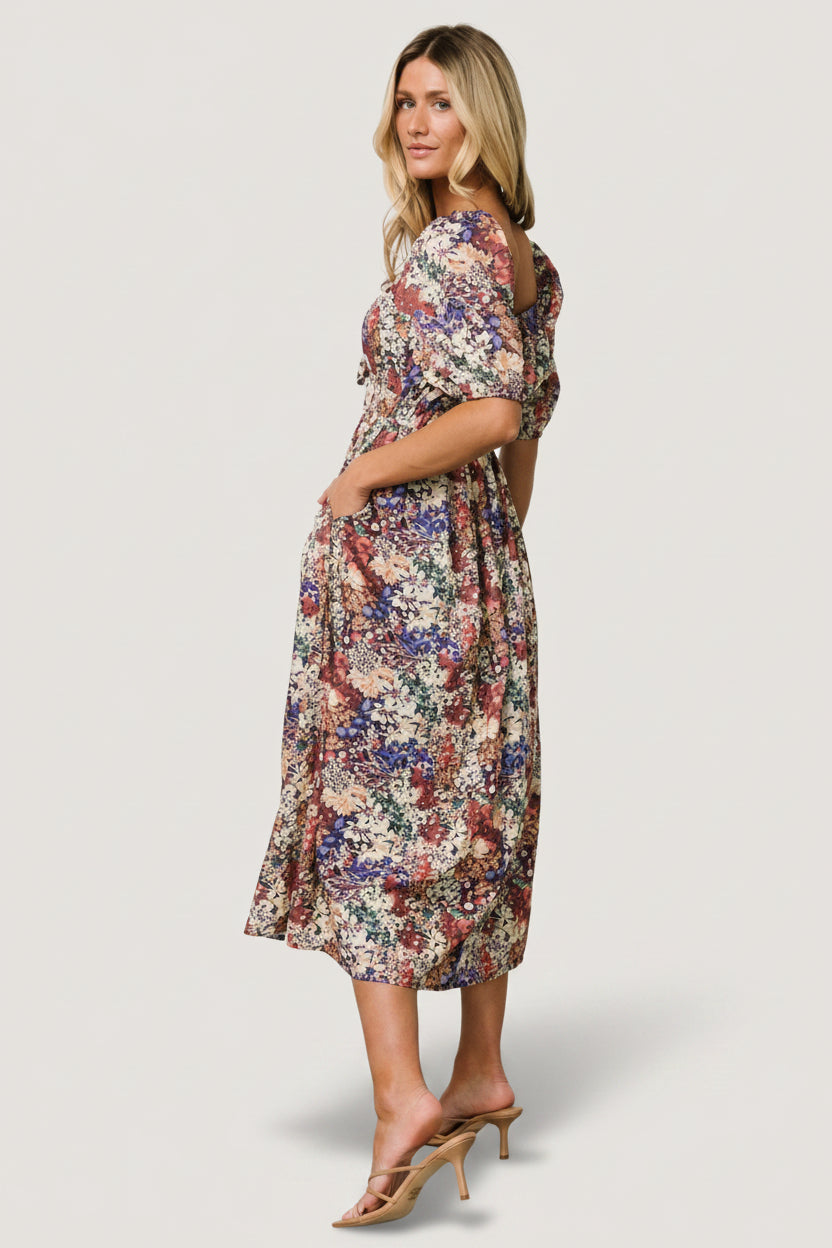 Eden Midi Dress | Baltic Born Black Multi Print