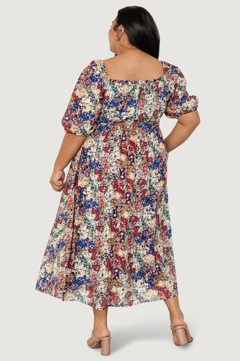 Eden Midi Dress | Baltic Born Black Multi Print
