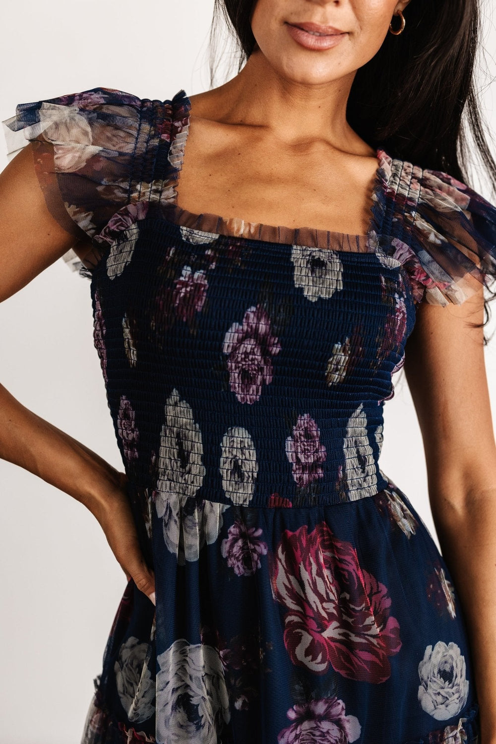 Clementine Tulle Midi Dress | Baltic Born Navy Floral