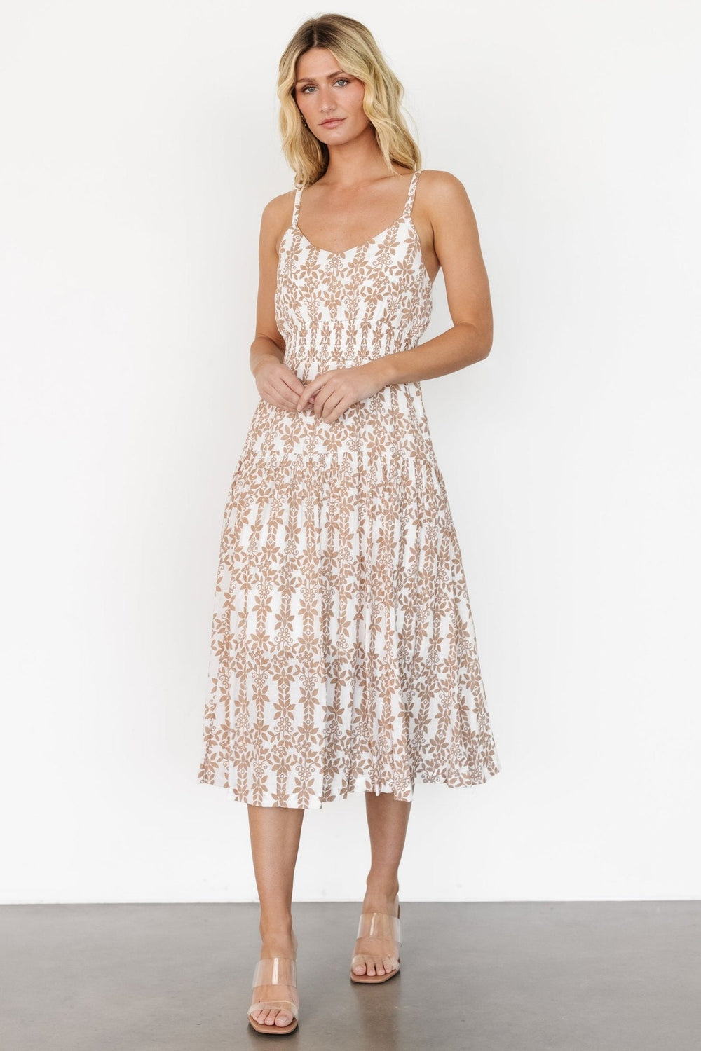Thebes Tank Midi Dress | Baltic Born Taupe Print