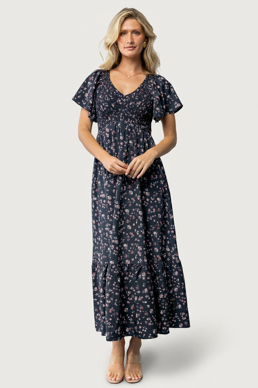 Jerah Smocked Dress | Baltic Born Midnight Floral