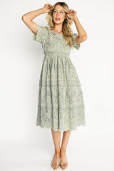 Margot Eyelet Midi Dress | Baltic Born Sage