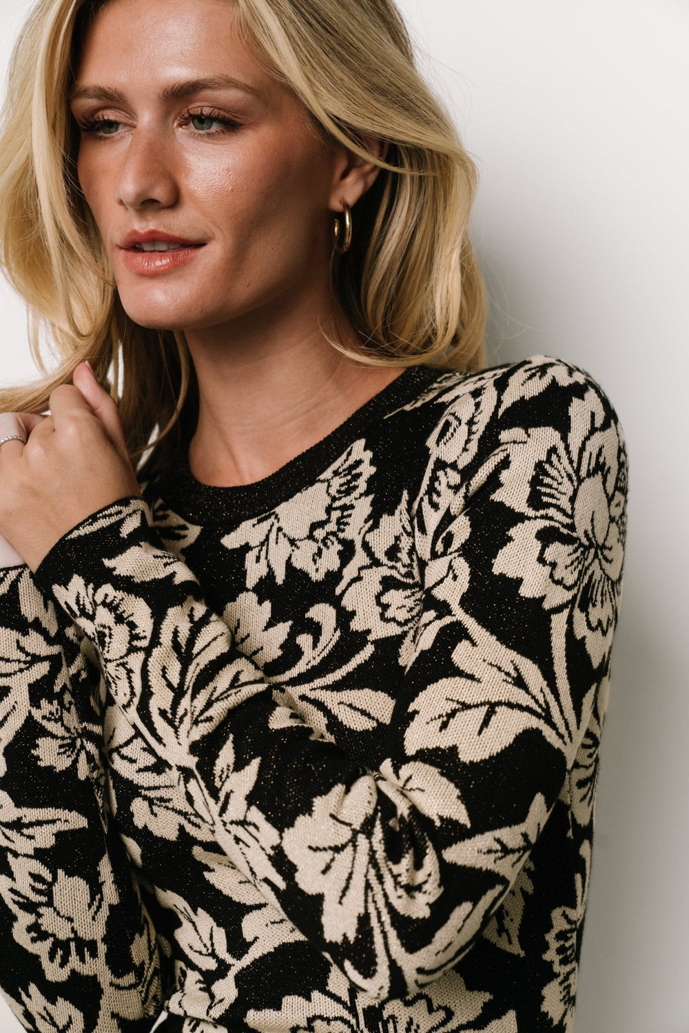 Marci Sweater Dress | Baltic Born Black + Ivory Floral