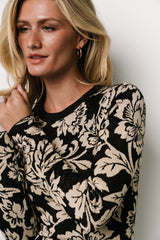 Marci Sweater Dress | Baltic Born Black + Ivory Floral
